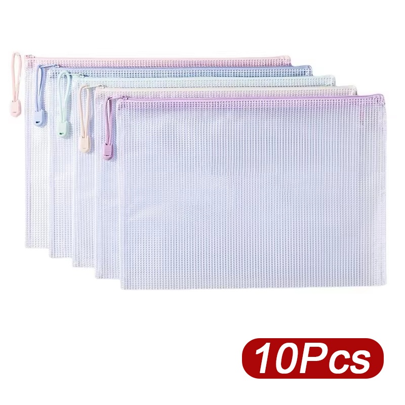 5-30pcs Zipper Mesh Bag A4/A5  - đánh giá và giá Is Stationery Office Supply